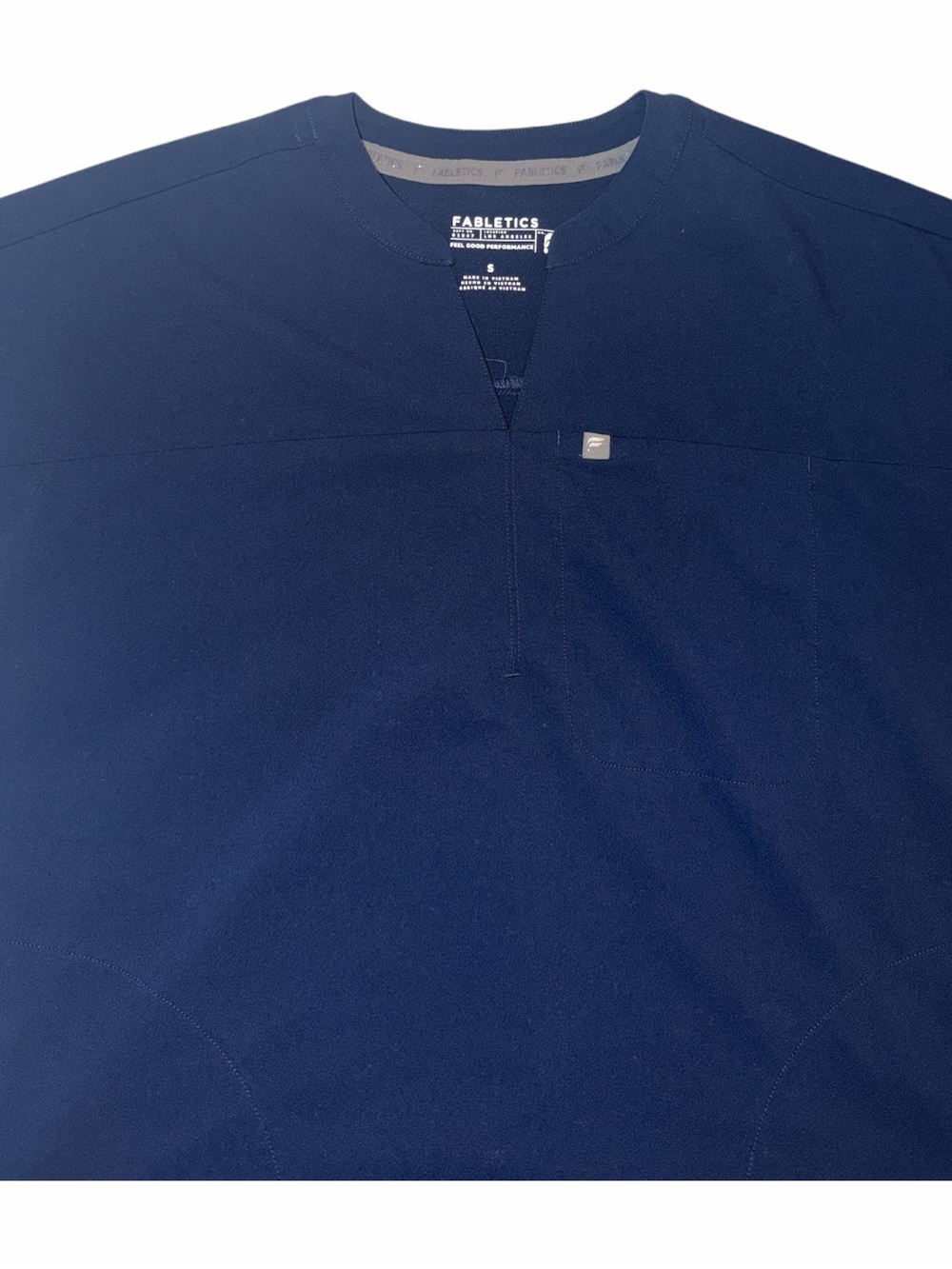Fabletics Women’s Navy Solid Medical nurse Scrub Top Shirt sleeveless Size Small